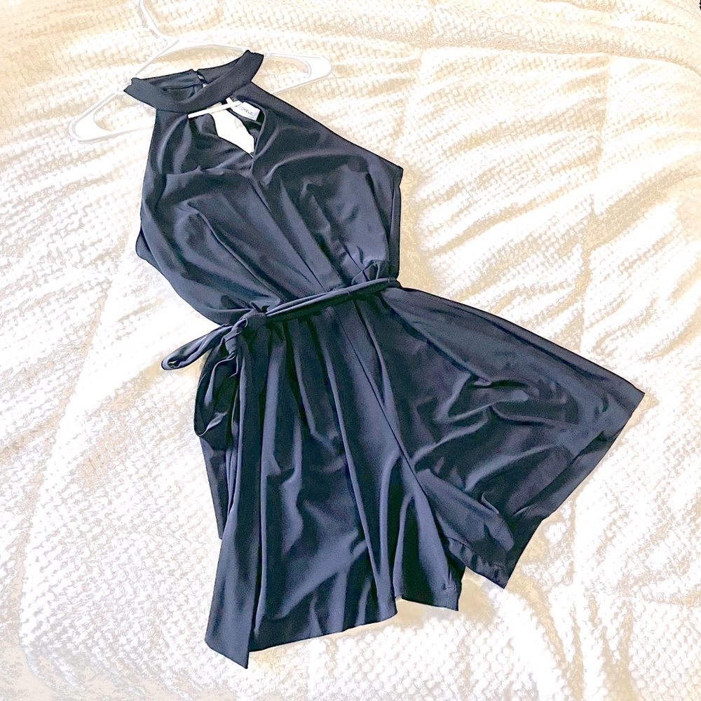 Emma and Michele Dark Blue Romper with Pockets size Large
